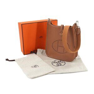 HERMES Evelyne Amazon TPM Shoulder Bag Taurillon Clemence Gold Purse 90249934